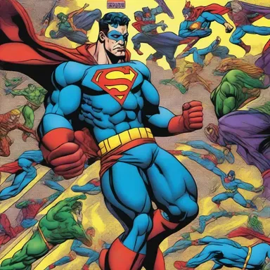 The artist used vibrant colors and intricate details to glamorise the superheroes in the comic book.