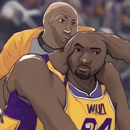 A high-quality digital art image depicting a fusion of Kobe Bryant and the Wojak meme character