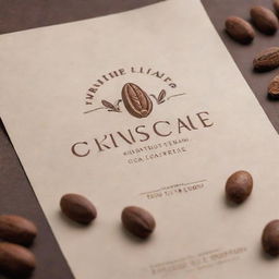 Design an elegant and eye-catching logo for a premium chocolate brand, featuring cacao beans and luxurious fonts.