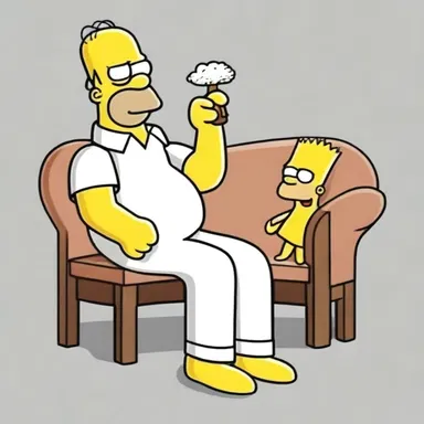 In the cartoon series 'The Simpsons', the character Homer Simpson is famously portrayed as bald.
