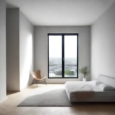 The modern minimalist style often features bald walls with no artwork or decorations.
