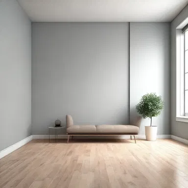 The modern minimalist style often features bald walls with no artwork or decorations.