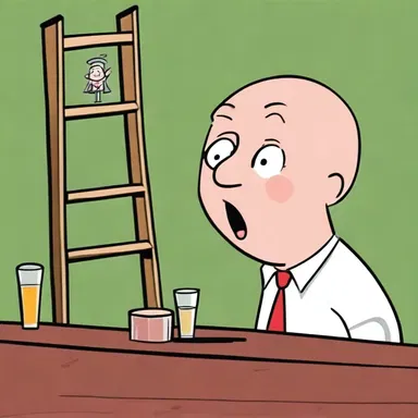 Why did the bald man bring a ladder to the bar? He heard the drinks were on the house!