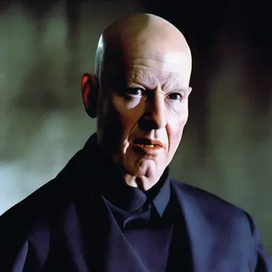 The horror film featured a bald and menacing villain.