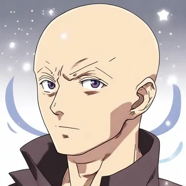 In the anime series, the character's magical powers cause their hair to fall out and gradually bald.