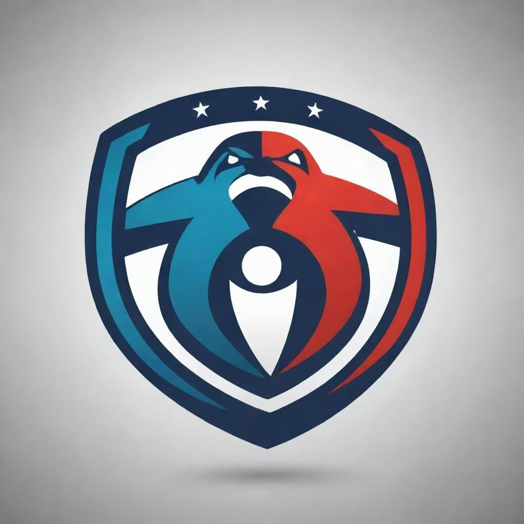 Create a sleek and energetic logo for a football team with brilliant colors and dynamic shapes