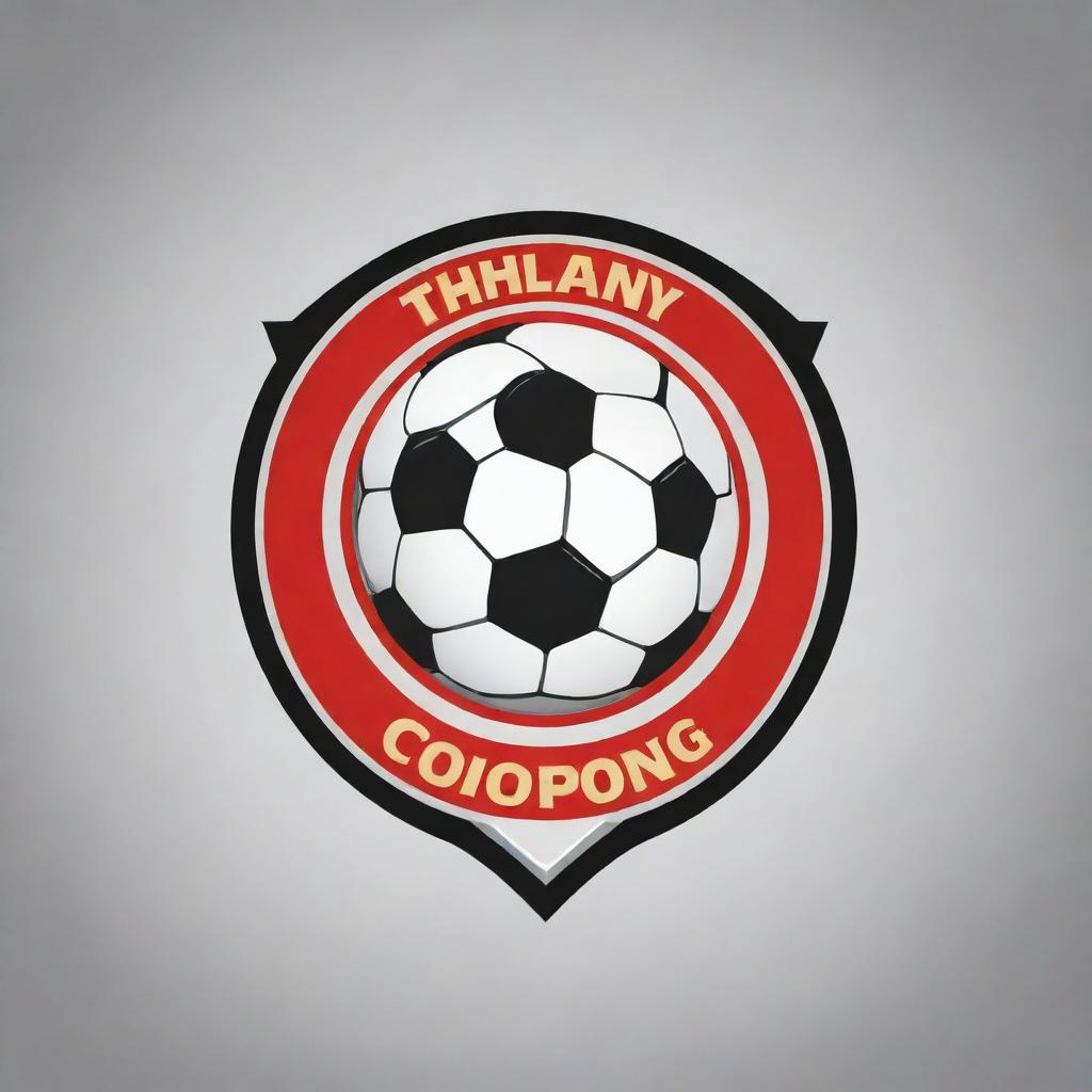 Create a dynamic and appealing football team logo with the team name 'Thành Công'. Incorporate elements related to football and success.