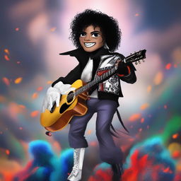 A digital art image featuring a Wojak character styled to resemble pop star Michael Jackson, complete with his iconic attire