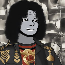 A high-quality digital art piece featuring a Wojak character stylized as music icon Michael Jackson