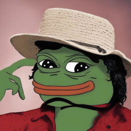 A digital art image featuring Pepe the Frog styled to resemble pop star Michael Jackson