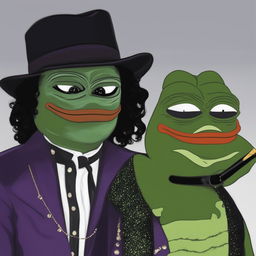 A digital art image featuring Pepe the Frog styled to resemble pop star Michael Jackson