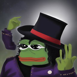 A digital art image featuring Pepe the Frog styled to resemble pop star Michael Jackson