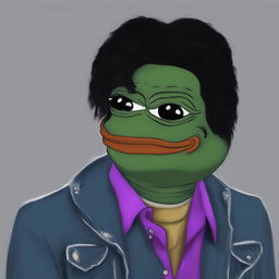 A digital art image featuring Pepe the Frog styled to resemble pop star Michael Jackson