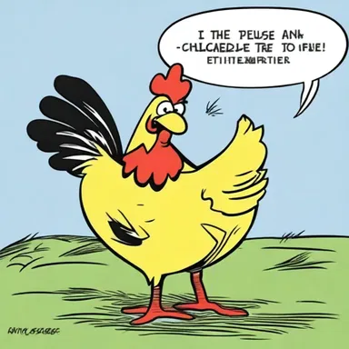 The plucked chicken was a recurring character in the comic strip, always getting into funny situations.