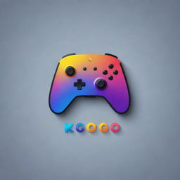 A sleek gaming logo with the letters 'KGO'. Include bright colors, a striking typeface, and gaming elements like a game controller or pixels.