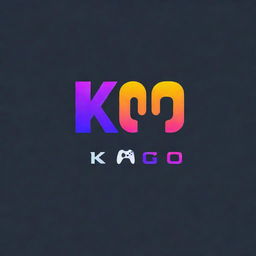 A sleek gaming logo with the letters 'KGO'. Include bright colors, a striking typeface, and gaming elements like a game controller or pixels.