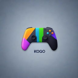 A sleek gaming logo with the letters 'KGO'. Include bright colors, a striking typeface, and gaming elements like a game controller or pixels.