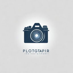 Generate a sleek and creative logo for a photography business with incorporation of camera and shutter imagery on a transparent background.