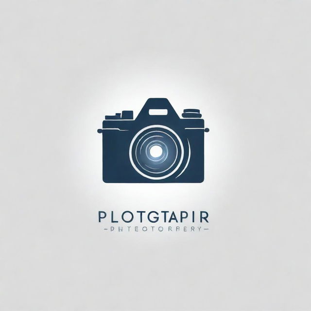 Generate a sleek and creative logo for a photography business with incorporation of camera and shutter imagery on a transparent background.