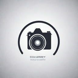 Generate a sleek and creative logo for a photography business with incorporation of camera and shutter imagery on a transparent background.