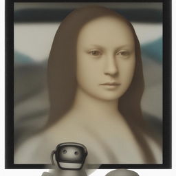 A digital art piece depicting the 'Wojak' meme in the style of Leonardo da Vinci's 'Mona Lisa'