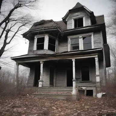 The author vividly described the grim scene of the abandoned house, sending chills down the reader's spine.