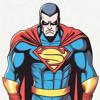 The superhero's grim expression conveyed his despondency as he fought against evil.