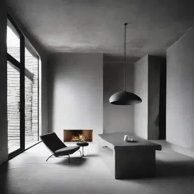 The gray stone walls and minimalistic decor gave the house a grim atmosphere.