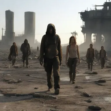 The movie depicted a grim and desolate post-apocalyptic world, where the characters struggled to survive.