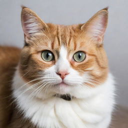 A playful and friendly cat with shiny, soft fur and bright, expressive eyes.