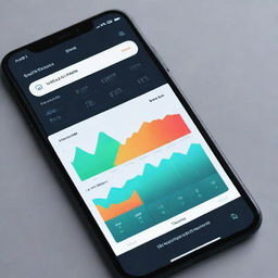 A futuristic, sleek fitness app dashboard infused with AI features. The design includes data visualization of fitness metrics, a chatbot for personalized coaching, and an intuitive, user-friendly interface.