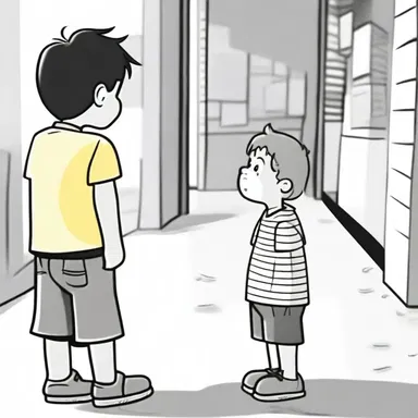 After witnessing his favorite cartoon character's sudden disappearance, the young boy stood there at a loss, unable to comprehend what had just happened.