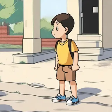 After witnessing his favorite cartoon character's sudden disappearance, the young boy stood there at a loss, unable to comprehend what had just happened.