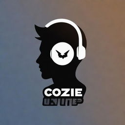 Create a logo featuring a silhouette of a person wearing a headset, with the text 'Oozie1WP' at the top and 'Pokemon Unite' at the bottom. Use a modern and dynamic design style.