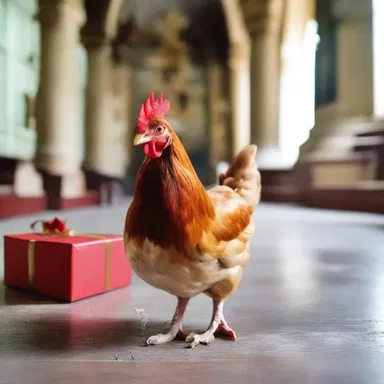 The well-meant gift of a live chicken to the priest for a sacrificial ritual resulted in chaos when it escaped and caused havoc in the church.