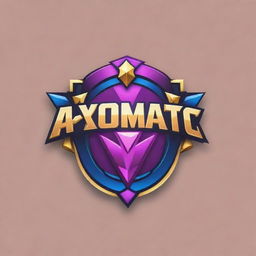 Design a logo for a Mobile Legends gaming team named 'Axiomatic Ladies', featuring a balance between feminine grace and competitive eSports spirit. Use bold, vibrant colors with gaming elements.