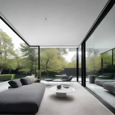 The modernist architect designed a profanely sleek and minimalist house with clean lines and a monochromatic palette.