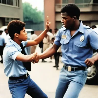 The movie depicted a controversial scene where the rebellious teenager profanely challenges the corrupt police officer in a heated argument.