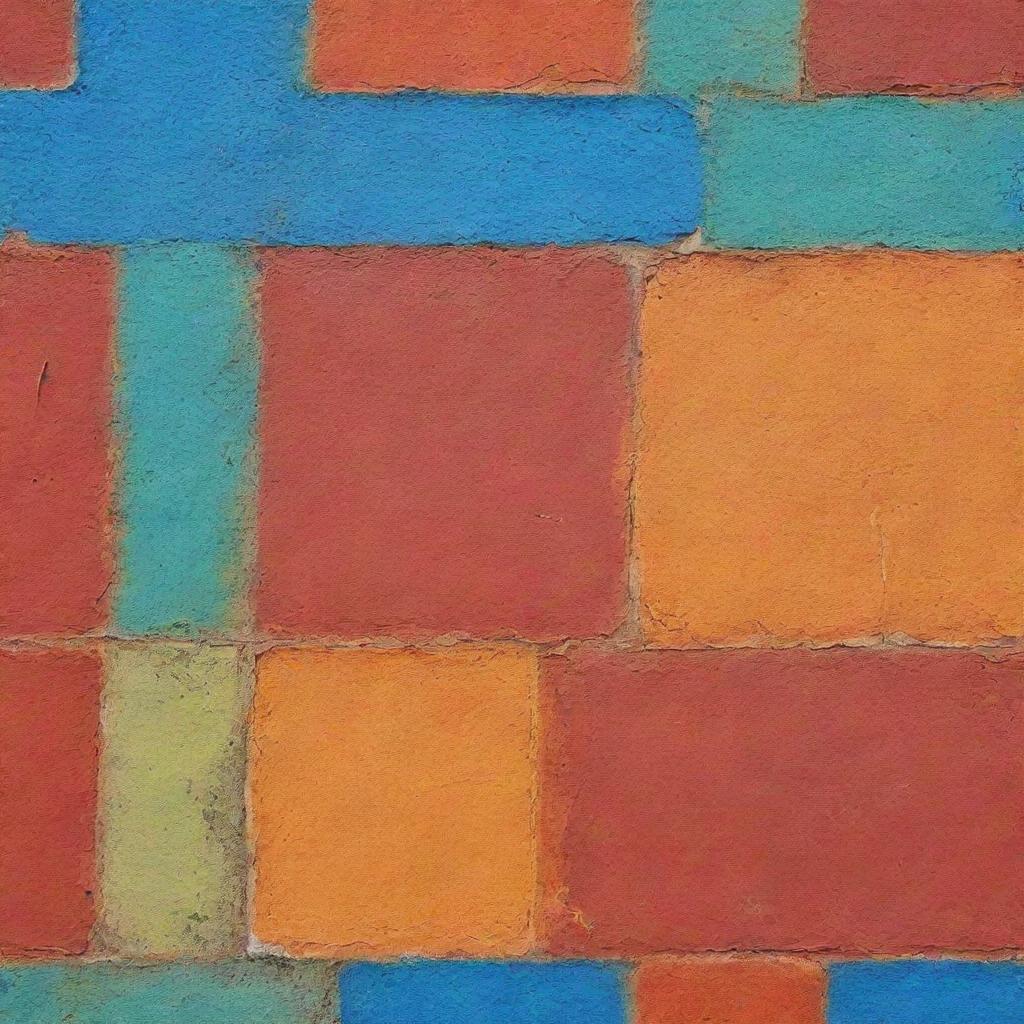 A detailed and beautifully textured wall with vibrant colors.