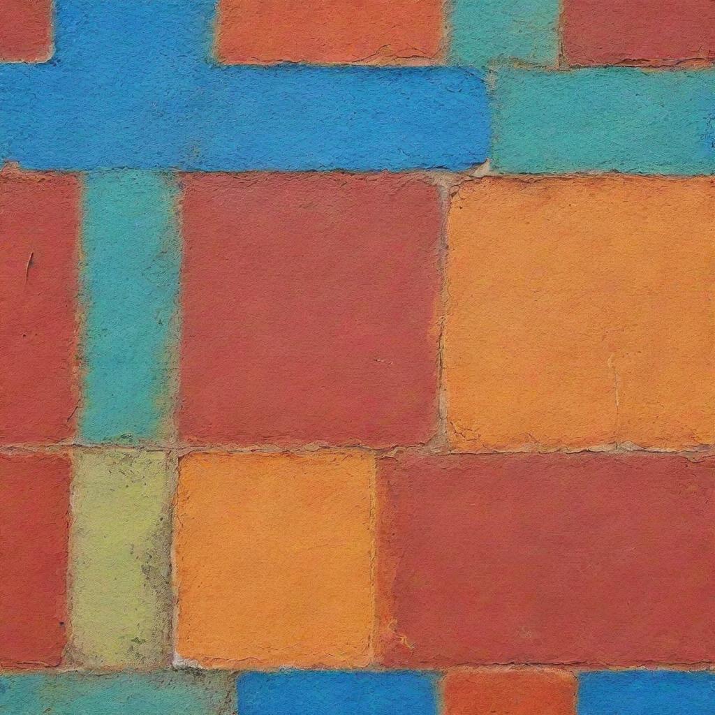 A detailed and beautifully textured wall with vibrant colors.