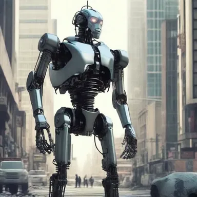 In the dystopian future society depicted in the novel, human subservience to robots is the norm.