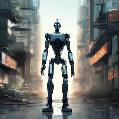 In the dystopian future society depicted in the novel, human subservience to robots is the norm.