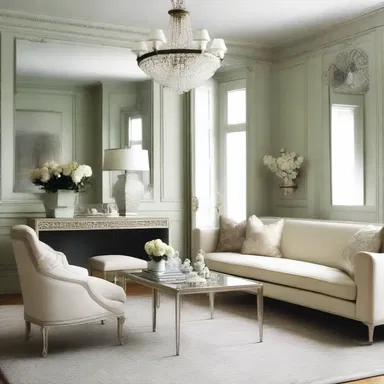 The strategic placement of mirrors in the room adds a sense of subservience to the overall design.