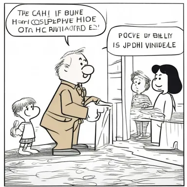 The cartoon strip contained a double-edged joke that appealed to both children and adults.