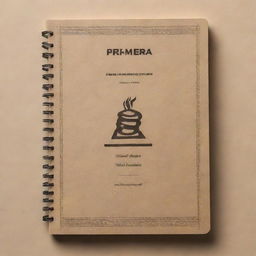 A notebook cover themed around Java programming and database creation, prominently featuring the text 'Primera Unidad'.