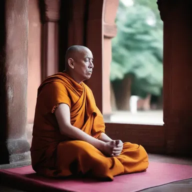 Through prayer and reflection, the monk embarked on a spiritual inquiry to find a deeper understanding of God.