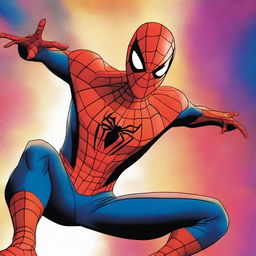 An image of Spiderman, portrayed in the highest quality digital art