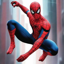 An image of Spiderman, portrayed in the highest quality digital art