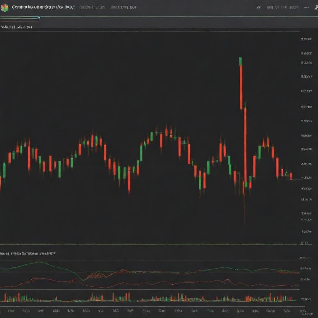 Generate a detailed and understandable candlestick chart displaying daily ranges. The chart needs to be colourful to easily identify bullish and bearish days.