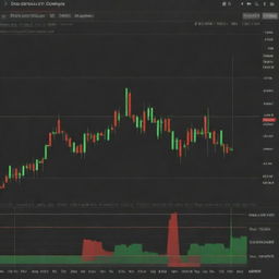 Generate a detailed and understandable candlestick chart displaying daily ranges. The chart needs to be colourful to easily identify bullish and bearish days.